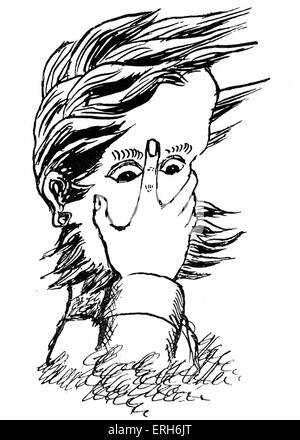 Lewis Carroll - selbst - Portrait Karikatur, mit dem Titel: "Was ich sehe aus wie wenn ich einen Vortrag bin". (Richtiger Name Reverend Charles Stockfoto