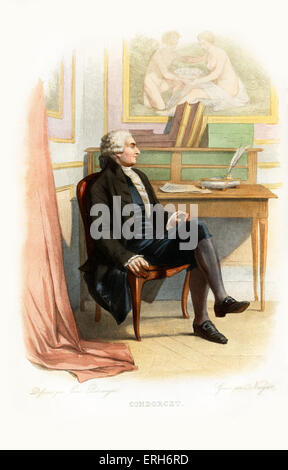 Marie Jean Antoine Nicolas de Caritat, Marquis de Condorcet. Französischer Philosoph, Mathematiker und frühen Politikwissenschaftler. Stockfoto