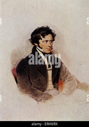 GRILLPARZER, Franz - von M M Dassinger, 1827. Österreichischer Dramatiker, 1791-1872.  Freund von SCHUBERT. Stockfoto