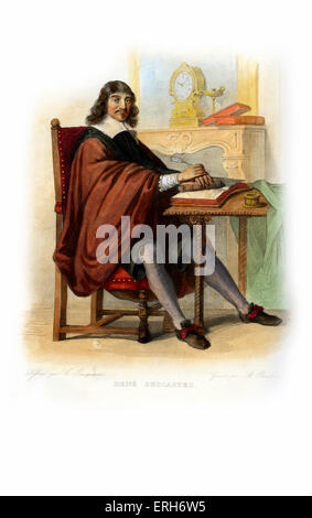 René Descartes. Französischer Philosoph und Schriftsteller: "Vater der modernen Philosophie" genannt wurde. Am besten bekannt für seine Stockfoto