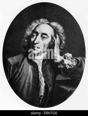 Alexander Pope - Porträt. 18. Jahrhundert Englisch Dichter 21. Mai 1688 - 30. Mai 1744 Stockfoto