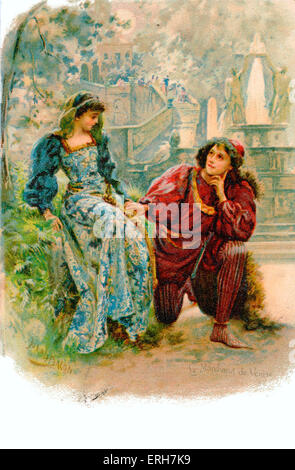 William Shakespeare - der Kaufmann von Venedig. Lorenzo und Jessica. Englische elisabethanischen Dramatiker und Dichter 26. April 1564 - 23. April 1616. Stockfoto