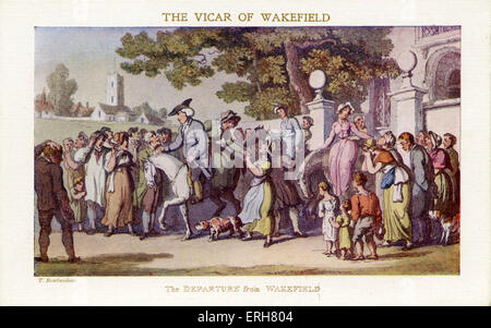 Vicar of Wakefield von Oliver Goldsmith. Abbildung "Die Abkehr von Wakefield" von Thomas Rowlandson, britischer Maler: Stockfoto