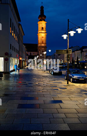 Turm der Wallfahrtskirche des Heiligen Grabes, Maria Himmelfahrt, Deggendorf, Niederbayern, Deutschland, Europa. Stockfoto