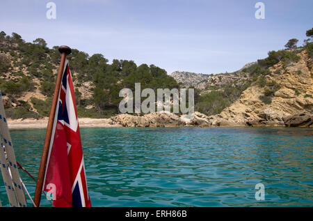 Verankert in der Nähe von Port Andratx Stockfoto