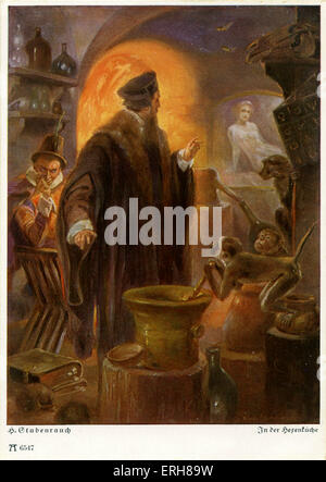 Faust von Johann Wolfgang von Goethe. Deutscher Schriftsteller und Philosoph: 28. August 1749 – 22. März 1832. Abbildung des Faust mit Stockfoto