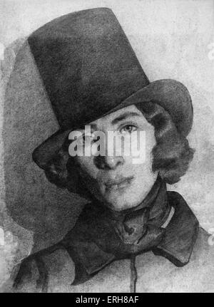George Sand - Porträt. Richtiger Name: Amantine Aurore Lucile Dupin. Französischer Schriftsteller: 1. Juli 1804 - 8. Juni 1876. Bildunterschrift lautet: Stockfoto