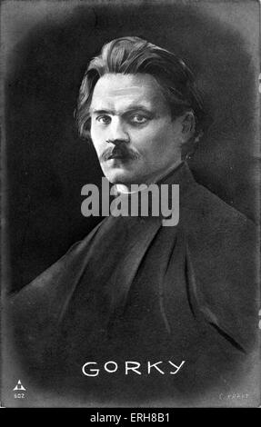 Maxim Gorky - Porträt von C. Kraft. Alexei Maximowitsch Peschkov (Maxim Gorky), russische Schriftsteller, Gründer des sozialistischen Realismus Stockfoto