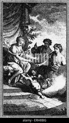 Agathon von Christoph Martin Wieland. ICHIllustration aus der Edition veröffentlicht in Leipzig im Jahre 1773. Deutsche Dichter: 5. September 1733 – 20. Januar 1813. Stockfoto