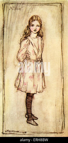 Alices Abenteuer im Wunderland von Lewis Carroll (Charles Lutwidge Dodgson). Bildunterschrift lautet: "Alice". Illustration von Arthur Stockfoto