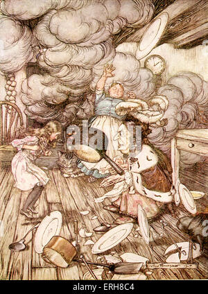 Alices Abenteuer im Wunderland von Lewis Carroll (Charles Lutwidge Dodgson). Bildunterschrift lautet: "Die Herzogin Küche" - "ein Stockfoto