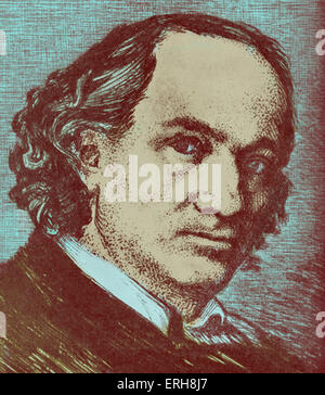 Porträt von Charles Baudelaire. Französische Dichter 1821-1867. Stockfoto