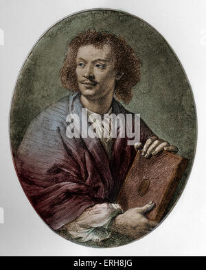 Molière (richtiger Name: Jan-Baptiste Poquelin) - Porträt.  Französischer Dramatiker, comic Dramatiker und Theaterregisseur, 1646-1673 Stockfoto