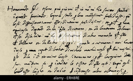 Brief von Niccolò Machiavelli an Luigi Guiccardini für seinen Bruder Francesco Guiccardini. NM: Niccolò di Bernardo dei Stockfoto