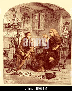 Samuel Johnson Oliver Goldsmith Manuskript Manuskript "Der Vikar von Wakefield", geschrieben im Jahre 1761 und 1762, lesen und Stockfoto