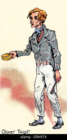 Oliver Twist - Roman von Charles Dickens. Illustration von Oliver Twist, Waise und gleichnamigen Protagonistin. Illustration aus Stockfoto