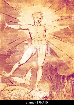 Froh, dass Tag von William Blake, 1780. Möglicherweise eine Illustration von Shakespeares Linien, Romeo und Juliet entnommen: "Nacht der Kerzen Stockfoto