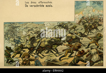 Buren eine Kolonialarmee Flug gesetzt. Untertitel zu lesen: 'Les Ânes Effarouchés' / "De Verschrikte Ezels" (die Angst Esel) Stockfoto
