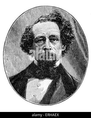 Charles Dickens (7. Februar 1812 – 9. Juni 1870). Englischer Schriftsteller und Gesellschaftskritiker. Abbildung nach einer Fotografie von Fradelle Stockfoto