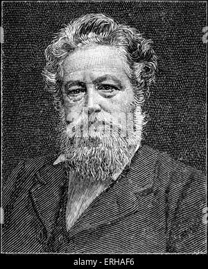 William Morris (24. März 1834 – 3. Oktober 1896). 19. Jahrhundert Englisch, Textildesignerin, Künstler, Schriftsteller. Gründer von der englischen Arts And Crafts-Bewegung. Abbildung nach einer Fotografie von Walker und Bontall. Stockfoto