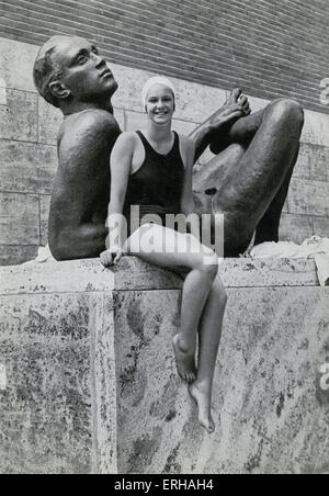 Jeannette Campbell (1916-2003) bei der Berliner Olympiade 1936. Campbell, ein Argentinier, gewann die Silbermedaille im 100-Meter-Freistil, Stockfoto