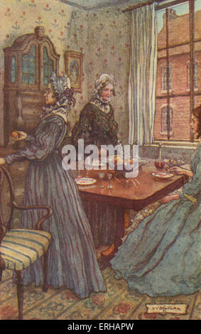 Cranford von Elizabeth Gaskell. Illustrationen von M V Steuerhaus (1895-1933). Bildunterschrift lautet: Miss Jenkyns und Miss Matty verwendet, um Stockfoto