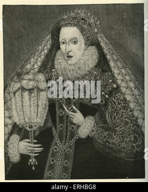 Queen Elizabeth I - Porträt der Königin von England, 7. September 1533-24. März 1603.  Regierte vom 17. November Stockfoto