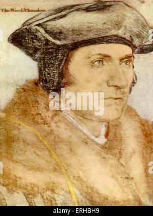 Sir Thomas More - Zeichnung von Holbein.   Lordkanzler unter Heinrich VIII. und Autor, c 1478-1535. Stockfoto