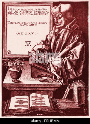 Desiderius Erasmus - Abbildung - Theologe c 1466-1536 - Holzschnitt von Albert Durer Stockfoto