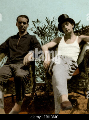 Federico García Lorca (links) und Salvador Dali - in Cadaqués, Spanien. Foto von Enrique Beck. FGL, Spanisch schreiben & Dramatiker: 5 Stockfoto