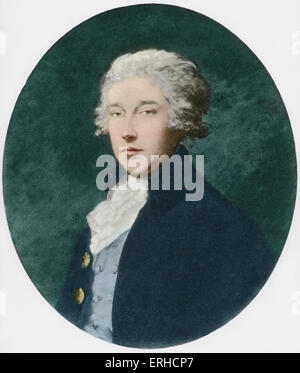 Richard Brinsley Sheridan, Portrait. Irische Dichter und Dramatiker, Besitzer des Theatre Royal, Drury Lane, London, 30. Oktober 1751 Stockfoto