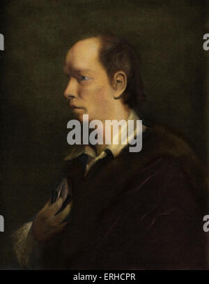 Oliver Goldsmith - Porträt. Irischer Schriftsteller nach Porträt von einem Schüler von Sir Joshua Reynolds. 10. November 1728 - 4. April 1774- Stockfoto