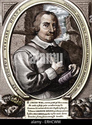 Oliver Cromwell Porträt.  Englischer Feldherr und Politiker. 25 April 1599 – 3. September 1658- Stockfoto