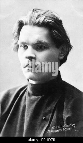 GORKI (oder Gorki), Maxim - Porträt - ursprünglich unter dem Namen Alexei Peshkov, seine angenommene Name bedeutet "Maxim das bittere". Als literarische Figur überbrückt er die Kluft zwischen vor- und nachrevolutionären Russland. Russischer Schriftsteller, 1868-1936 Stockfoto