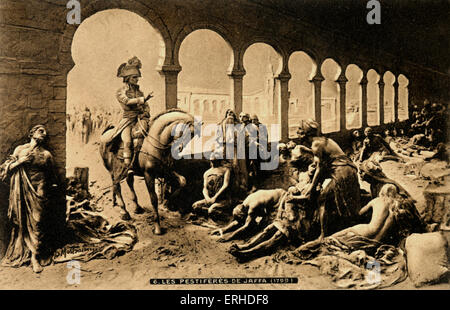 Napoléon Bonaparte die Opfern der Pest von Jaffa am 11. März 1799 besuchen. Stockfoto