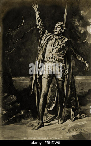 Sir Henry Irving - britischer Schauspieler in der Rolle des Mephisto in "Faust" 6. Februar 1838 - 13. Oktober 1905 Stockfoto