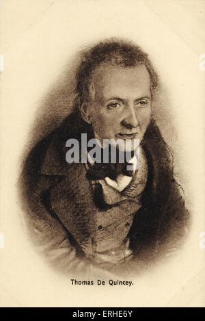 Thomas de Quincey, Porträt. Britischer Journalist und Essayist 1785-1859. Am besten bekannt für seine Autobiographie "Bekenntnisse eines Stockfoto