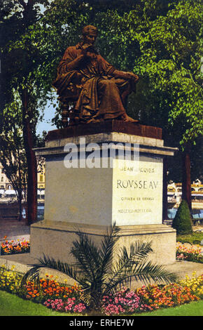 Jean-Jacques Rousseau, Statue, Genf. Französisch-schweizerischer Philosoph, Schriftsteller und Komponist 28. Juni 1712 - 2. Juli 1778 Stockfoto