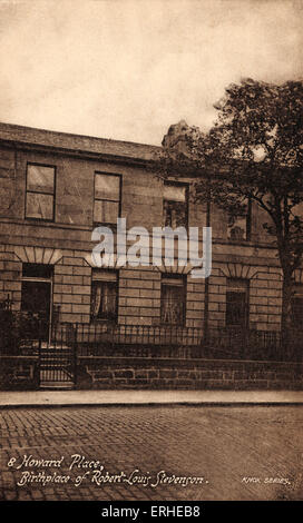 Robert Louis Balfour Stevenson: Geburtshaus in 8 Howard in Edinburgh statt. Schottischer Schriftsteller, Reiseschriftsteller. 1850-1894 Stockfoto