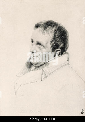 Ludwig Tieck-Porträt. Nach dem Original von Franz Krüger. Deutscher Schriftsteller auf Shakespeare. 31. Mai 1773 - 28. April 1853.  Schrieb Stockfoto