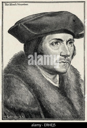 Sir Thomas More - Porträt - Politiker - Autor C 1478-1535 - Bartolossi-Gravur - nach Holbein zeichnen - Herr Stockfoto