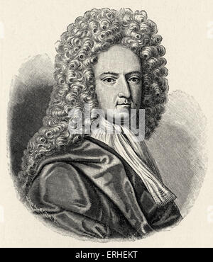 Daniel Defoe - Porträt. Englischer Schriftsteller und Journalist 1660-1731 Stockfoto