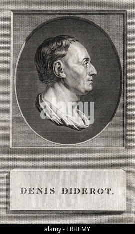 Denis Diderot - französischen Aufklärung Schriftsteller und Philosoph und Herausgeber der berühmte Enzyklopädie (Encyclopédie). Stockfoto