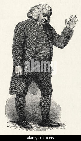 Samuel Johnson - englischer Schriftsteller, Dichter - Porträt 18. September 1709 – 13. Dezember 1784 - vom Kupferstich von Finden Stockfoto