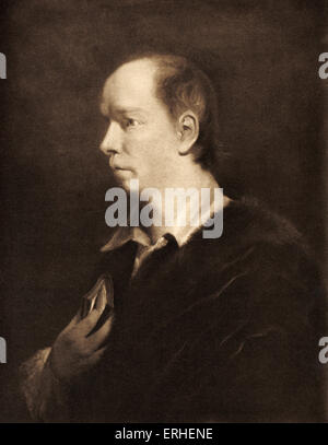 Oliver Goldsmith - Porträt. Irischer Schriftsteller nach Porträt von einem Schüler von Sir Joshua Reynolds. 10. November 1728 - 4. April 1774- Stockfoto