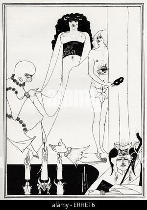 'Enter Herodias' - Aubrey Beardsley Illustration für "Salome" von Oscar Wilde Uraufführung in England am 10. Mai 1905. Stockfoto