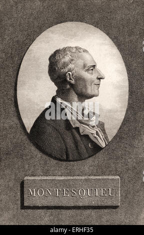 Montesquieu, Charles-Louis de Secondat, Baron De La Brède - Portrait des französischen Philosophen und Juristen 1689-1755 Stockfoto