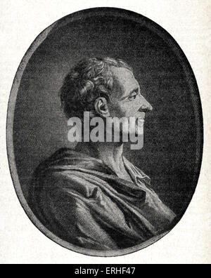 Montesquieu, Charles-Louis de Secondat, Baron De La Brède et de - Portrait des französischen Philosophen und Juristen 1689-1755 Stockfoto
