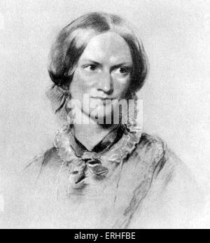 Charlotte Brontë, britische Schriftstellerin - Porträt Kreidezeichnung von George Richmond--1816-1855.  National Portrait Gallery Stockfoto