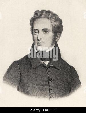 Alphonse de Lamartine - Porträt nach Gérard. Französischer Dichter, Staatsmann und Redner, 1790-1869. Stockfoto